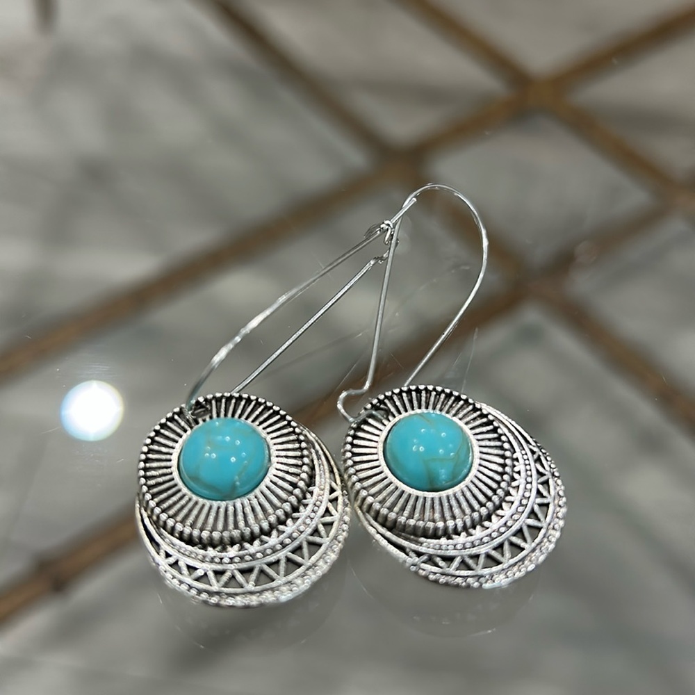 Silver and turquoise earrings